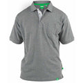Grey Melange - Front - D555 Mens Grant Chest Pocket Pique Polo Shirt