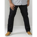 Black - Side - Duke Mens Claude King Size Tapered Fit Stretch Jeans
