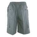 Grey - Back - D555 Mens Nick Elasticated Waist Cargo Shorts