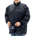 Black - Back - D555 Mens Zac Kingsize Packaway Weather Proof Rain Jacket