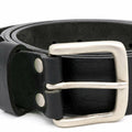 Black - Back - D555 Mens Gavin Kingsize Square Buckle Leather Belt