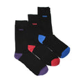 Blue-Red-Purple - Front - D555 Mens Pheonix Luxury Socks (Pack Of 3)