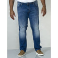 Dark Blue Stonewash - Back - D555 Mens Ambrose Stretch Tapered Jeans