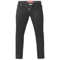 Black - Front - D555 Mens Claude Stretch Tapered Jeans