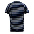 Navy - Back - D555 Mens Beamont Kingsize Jacquard Striped T-Shirt