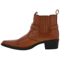 Tan - Side - US Brass Mens Eastwood Cowboy Ankle Boots
