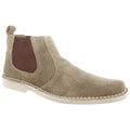 Taupe - Front - Roamers Mens Real Suede Classic Desert Boots