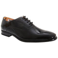 Black Patent - Front - Goor Mens Patent PU With Leather Lining Lace-Up Oxford Tie Dress Shoes