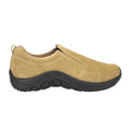 Taupe - Front - PDQ Womens-Ladies Real Suede Ryno Slip-On Casual Trainers
