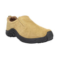 Taupe - Back - PDQ Womens-Ladies Real Suede Ryno Slip-On Casual Trainers