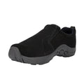 Black - Side - PDQ Adults Unisex Real Suede Ryno Slip-On Casual Trainers