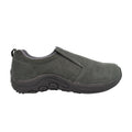 Grey - Front - PDQ Adults Unisex Real Suede Ryno Slip-On Casual Trainers