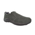 Grey - Back - PDQ Adults Unisex Real Suede Ryno Slip-On Casual Trainers