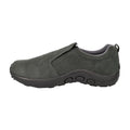 Grey - Side - PDQ Adults Unisex Real Suede Ryno Slip-On Casual Trainers