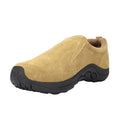 Taupe - Side - PDQ Adults Unisex Real Suede Ryno Slip-On Casual Trainers