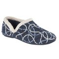 Blue - Front - Sleepers Womens-Ladies Karen Knitted Patterned V Sided Slippers