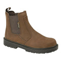Brown - Front - Grafters Mens Brown Waxy Leather Safety Dealer Boots