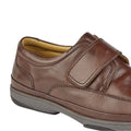 Brown - Side - Roamers Mens Leather Wide Fit Touch Fastening Casual Shoes