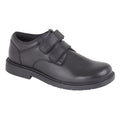 Black - Front - Roamers Boys Twin Touch Fastening Casual Leather Shoe