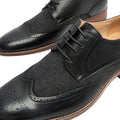Black - Back - Goor Mens 4 Eye Leather Lined Brogue Gibson Shoe