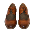 Tan - Back - Goor Mens 4 Eye Leather Lined Brogue Gibson Shoe