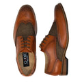 Tan - Lifestyle - Goor Mens 4 Eye Leather Lined Brogue Gibson Shoe