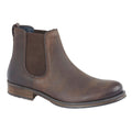 Brown - Front - Roamers Mens Leather Twin Gusset Ankle Boots