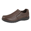 Brown - Front - IMAC Mens Grain Leather Shoes