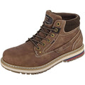 Brown - Side - Route 21 Mens Eyelets Ankle Boots
