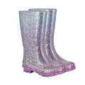 Lilac - Back - StormWells Girls Glitter Wellington Boots