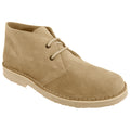 Camel - Front - Roamers Mens Real Suede Round Toe Unlined Desert Boots