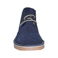 Navy - Back - Roamers Mens Real Suede Round Toe Unlined Desert Boots