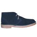 Navy - Side - Roamers Mens Real Suede Round Toe Unlined Desert Boots