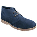 Navy - Front - Roamers Mens Real Suede Round Toe Unlined Desert Boots