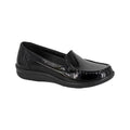Black - Front - Boulevard Womens-Ladies Patent PU Loafers