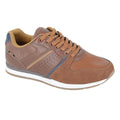 Brown - Front - R21 Mens Contrast Detail Lace Up Trainers