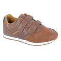 Brown - Front - R21 Mens Synthetic Nubuck Trainers