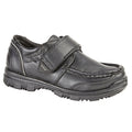 Black - Front - US Brass Boys Mark - Marvin Touch Fastening Boat Shoes