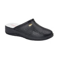 Navy Blue - Front - Dek Womens-Ladies Coated Leather Clogs