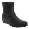 Black - Front - Mod Comfys Womens-Ladies Softie Leather Inside Zip Ankle Boots