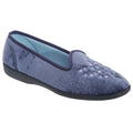 Blueberry - Front - Sleepers Womens-Ladies Nieta Plain Embroidered Slippers