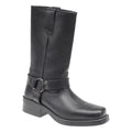 Black - Pack Shot - Woodland Mens High Harley Western Harness Leather Boots