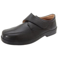 Black - Back - Roamers Mens XXX Extra Wide Touch Fastening Tramline Casual Shoes