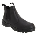 Black - Front - Grafters Mens Grain Leather Chelsea Safety Boots