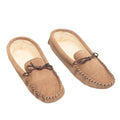Light Taupe - Front - Mokkers Mens Jake Real Suede Moccasin Slippers