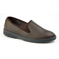Brown - Front - Sleepers Mens Samos II Centre Seam Gusset Slippers