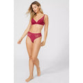 Dark Red - Side - Gorgeous Womens-Ladies Lace Recycled Thong