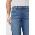 Blue - Side - Maine Mens Stone Wash Straight Jeans