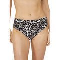 Black-White - Front - Debenhams Womens-Ladies Leopard Print Foldover Bikini Bottoms
