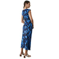Blue - Back - Principles Womens-Ladies Ombre Ruched Side Midi Dress